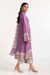 Dyed Screen Print Cotton Net Shirt With Yarn Dyed Dupatta GLM-23-74