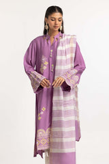 Dyed Screen Print Cotton Net Shirt With Yarn Dyed Dupatta GLM-23-74