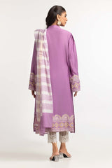 Dyed Screen Print Cotton Net Shirt With Yarn Dyed Dupatta GLM-23-74