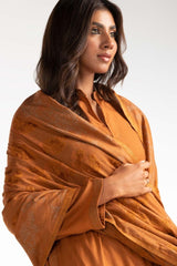 Dyed Acrylic Viscose Shirt With Velvet Jacquard Shawl GLM-23-61