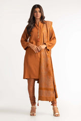 Dyed Acrylic Viscose Shirt With Velvet Jacquard Shawl GLM-23-61