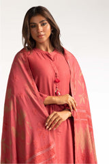Dyed Acrylic Viscose Shirt With Velvet Jacquard Shawl GLM-23-62