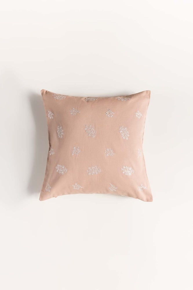 Glory Beige Embroidered Cushion Cover