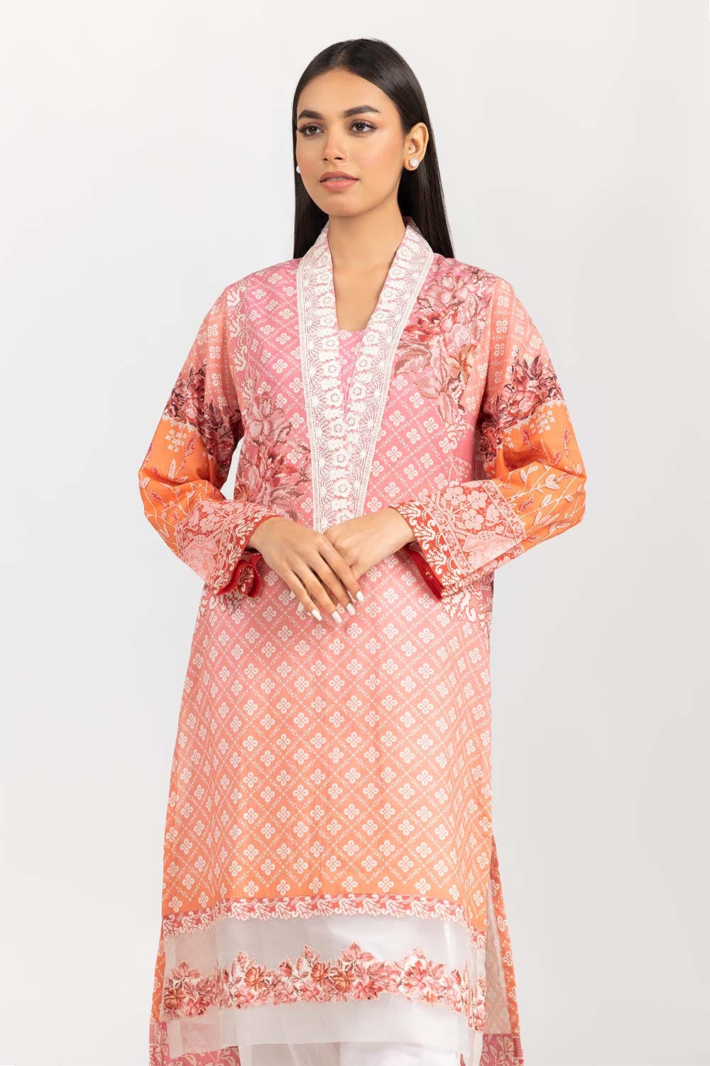 Digital Printed and Embroidered Cambric Shirt GLS-22-05 DP