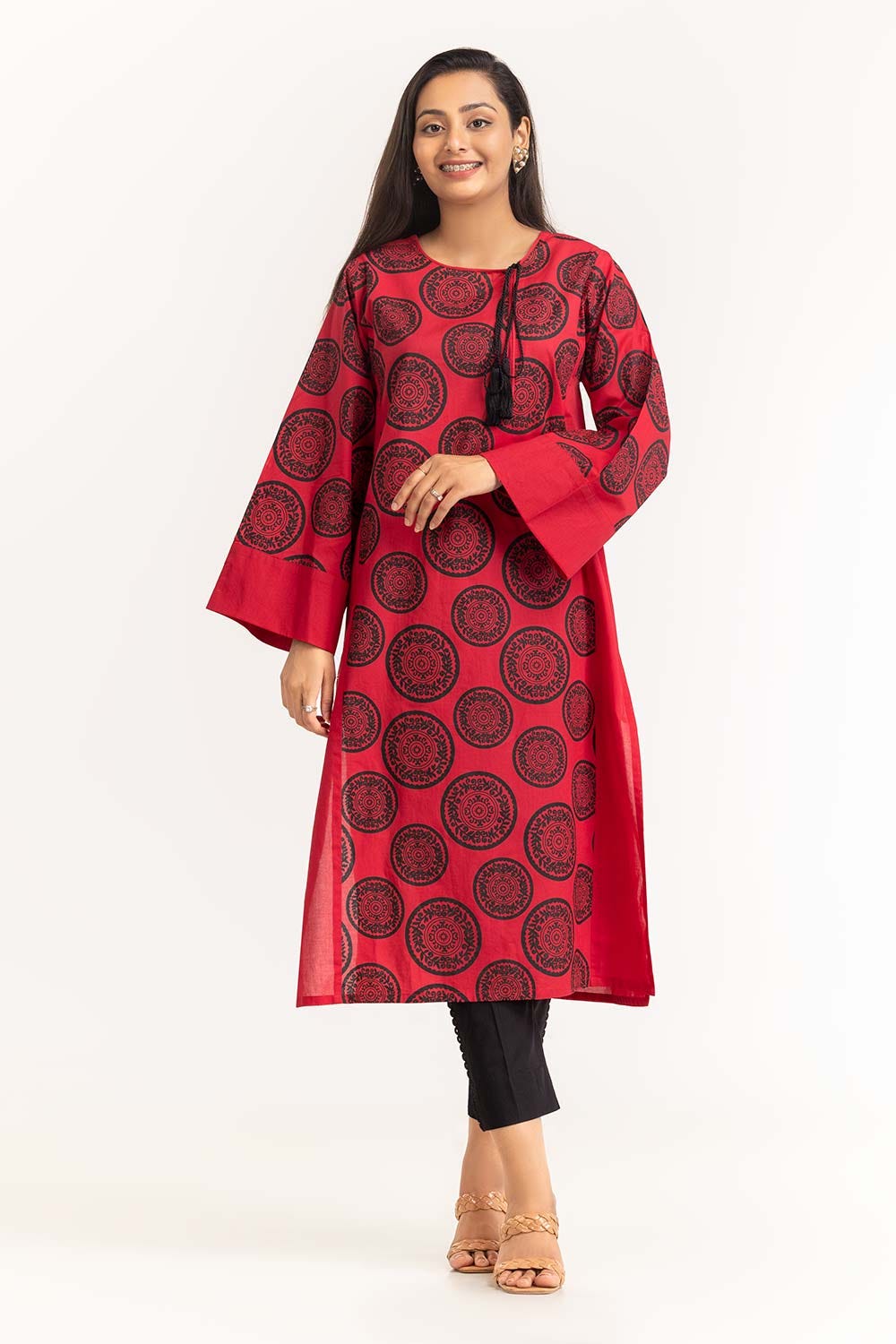 1 Piece Dyed Cambric Screen Printed Kurti GLS-23-109
