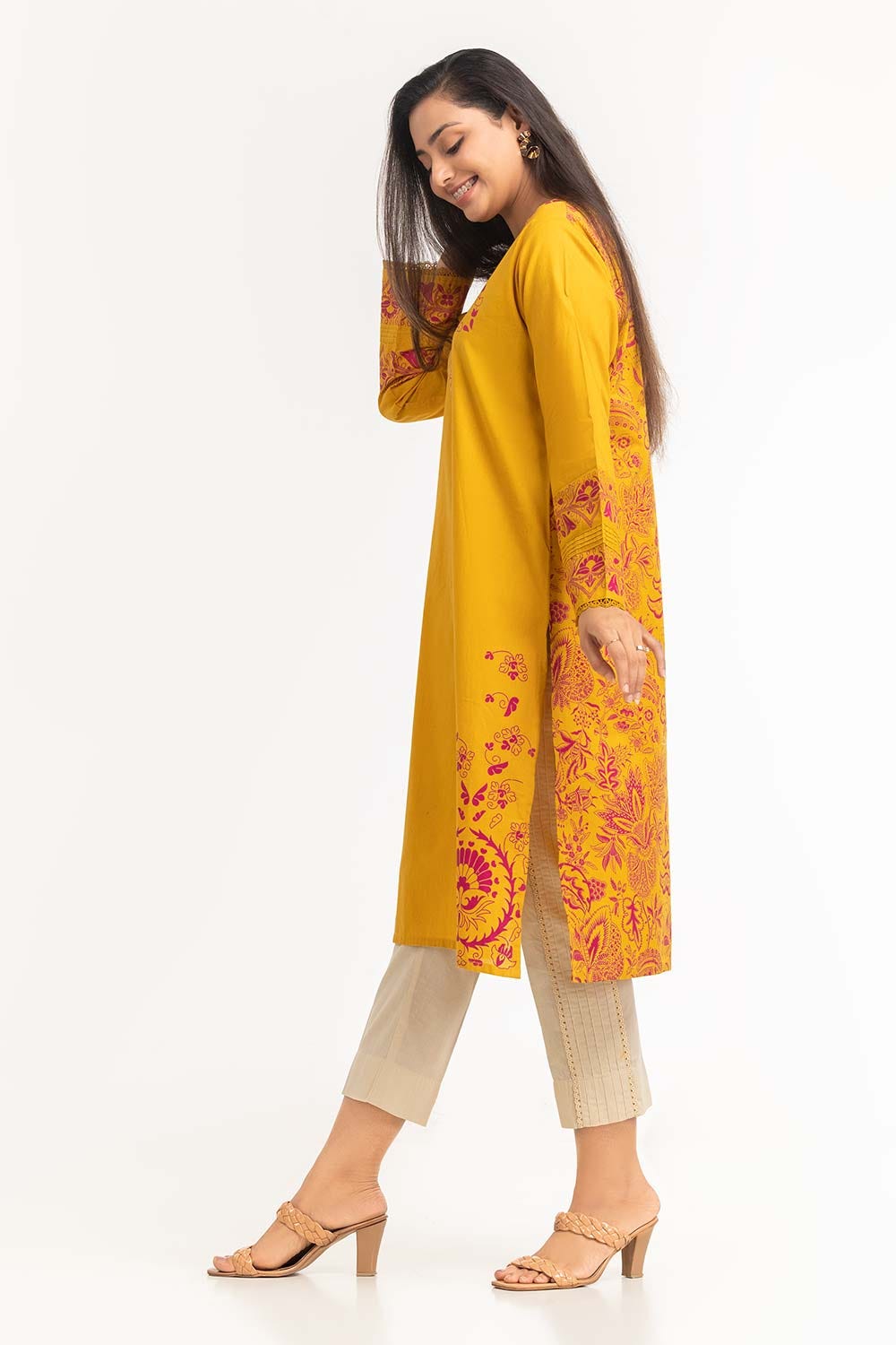 1 Piece Dyed Cambric Screen Printed Kurti GLS-23-110