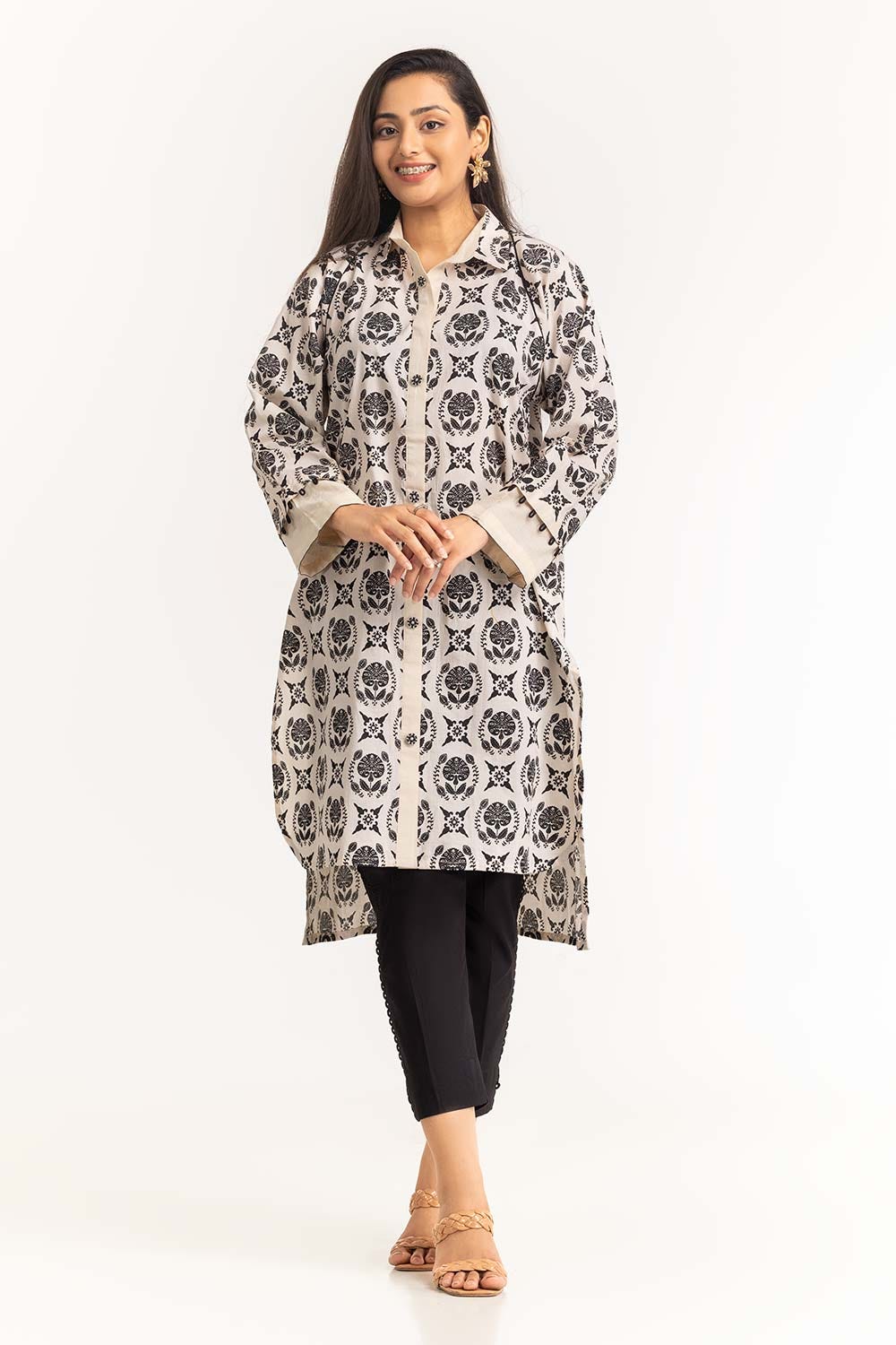 1 Piece Dyed Cambric Screen Printed Kurti GLS-23-112