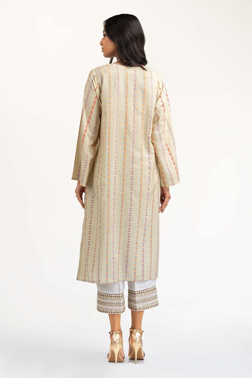 Dyed Cotton Silk Screen Print Kurti GLS-23-119