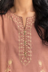 Dyed Cotton Silk Screen Printed Kurti GLS-23-120