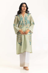 Dyed Cotton Silk Screen Printed Kurti GLS-23-121