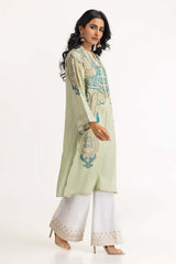 Dyed Cotton Silk Screen Printed Kurti GLS-23-121