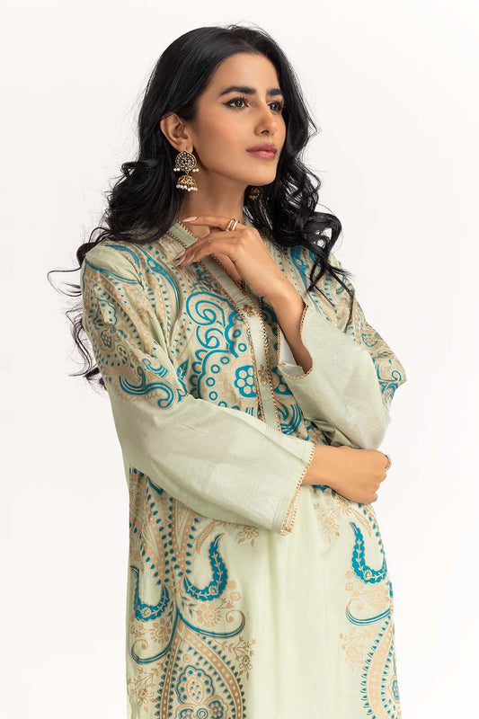 Dyed Cotton Silk Screen Printed Kurti GLS-23-121