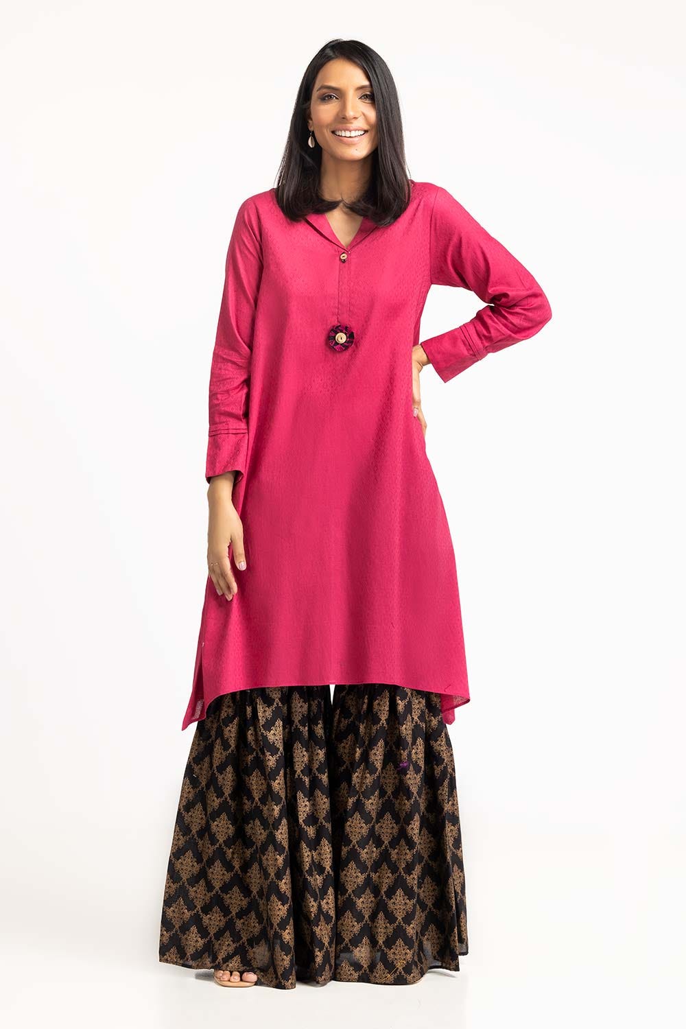 Self Dobby Embellished Shirt GLS-23-221