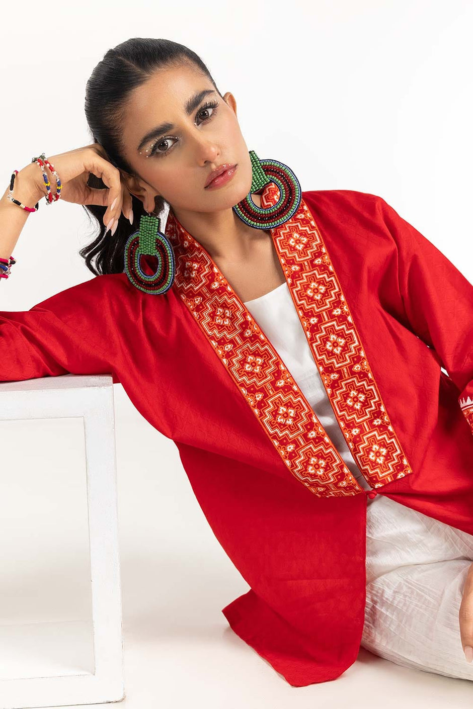 Dobby Screen Printed Kurti