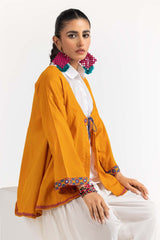 Dyed Cotton Stripes Embroidered Kurti  GLS-23-231