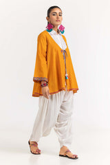 Dyed Cotton Stripes Embroidered Kurti  GLS-23-231