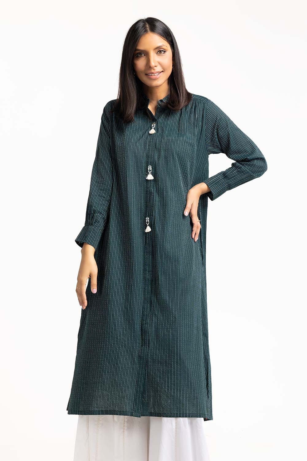 Cotton Stripes Embellished Shirt GLS-23-234