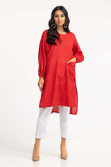 1 Piece Dyed Cotton Stripes Embroidered Kurti GLS-23-236