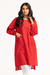 1 Piece Dyed Cotton Stripes Embroidered Kurti GLS-23-236