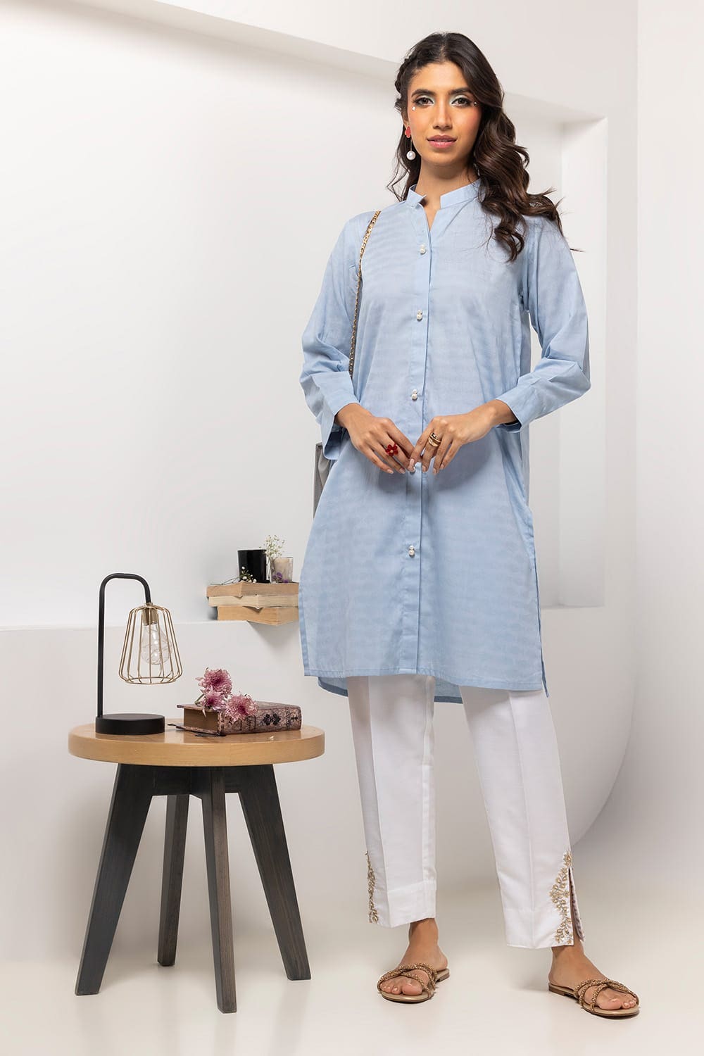 Dobby Dyed Embellished Shirt GLS-24-02