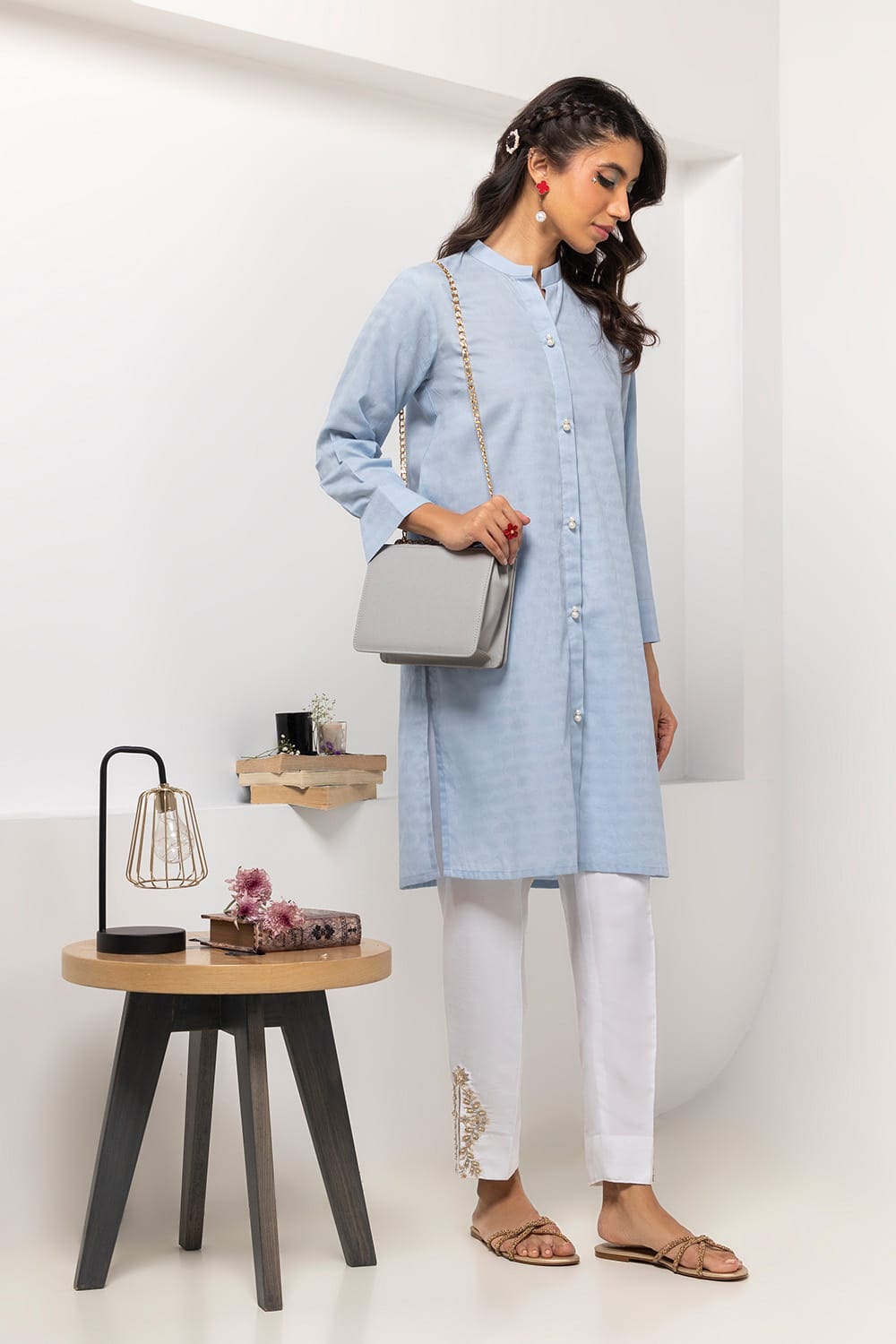 Dobby Dyed Embellished Shirt GLS-24-02