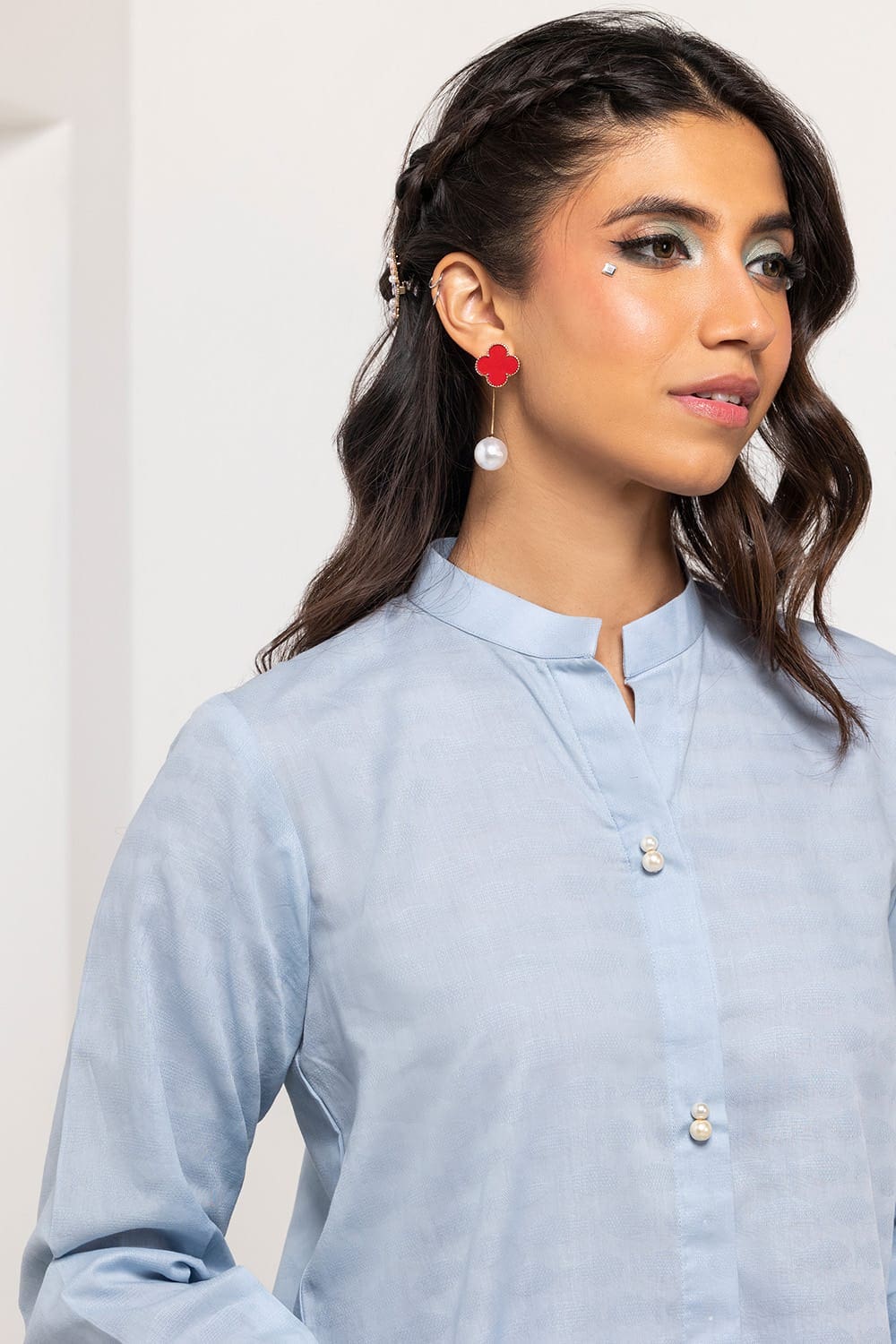 Dobby Dyed Embellished Shirt GLS-24-02