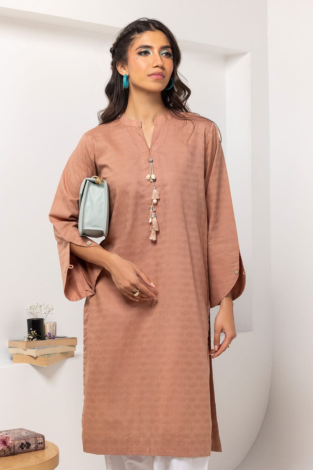 Dobby Dyed Embellished Shirt GLS-24-05