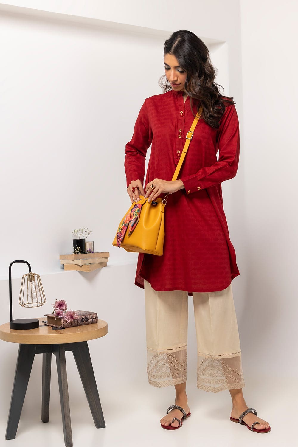 Dobby Dyed Embellished Shirt GLS-24-06
