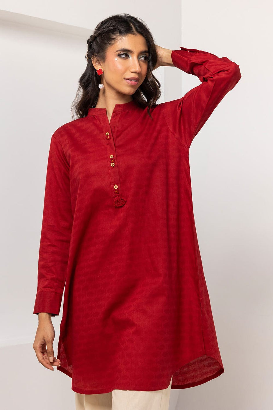Dobby Dyed Embellished Shirt