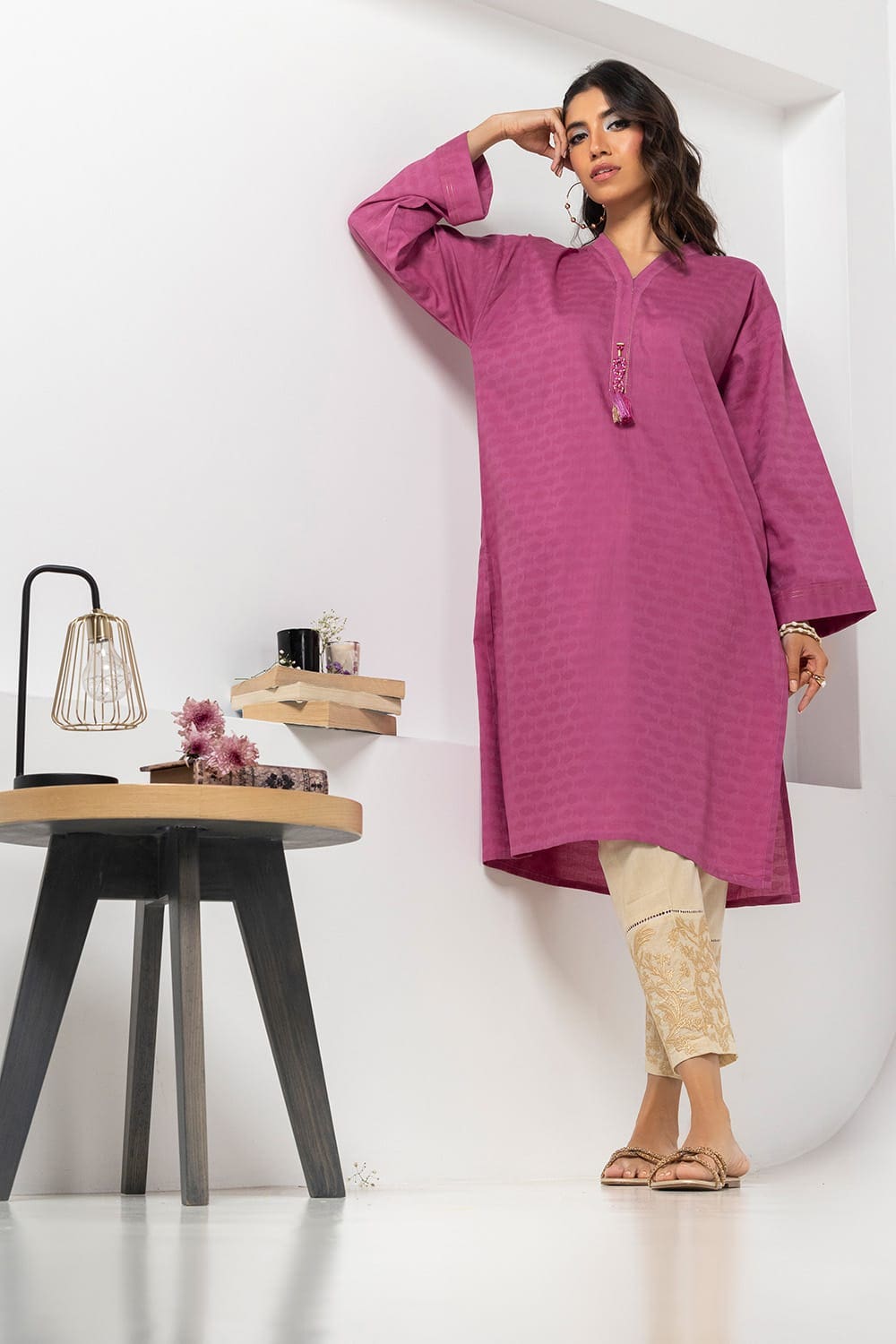 Dobby Dyed Embellished Shirt GLS-24-07