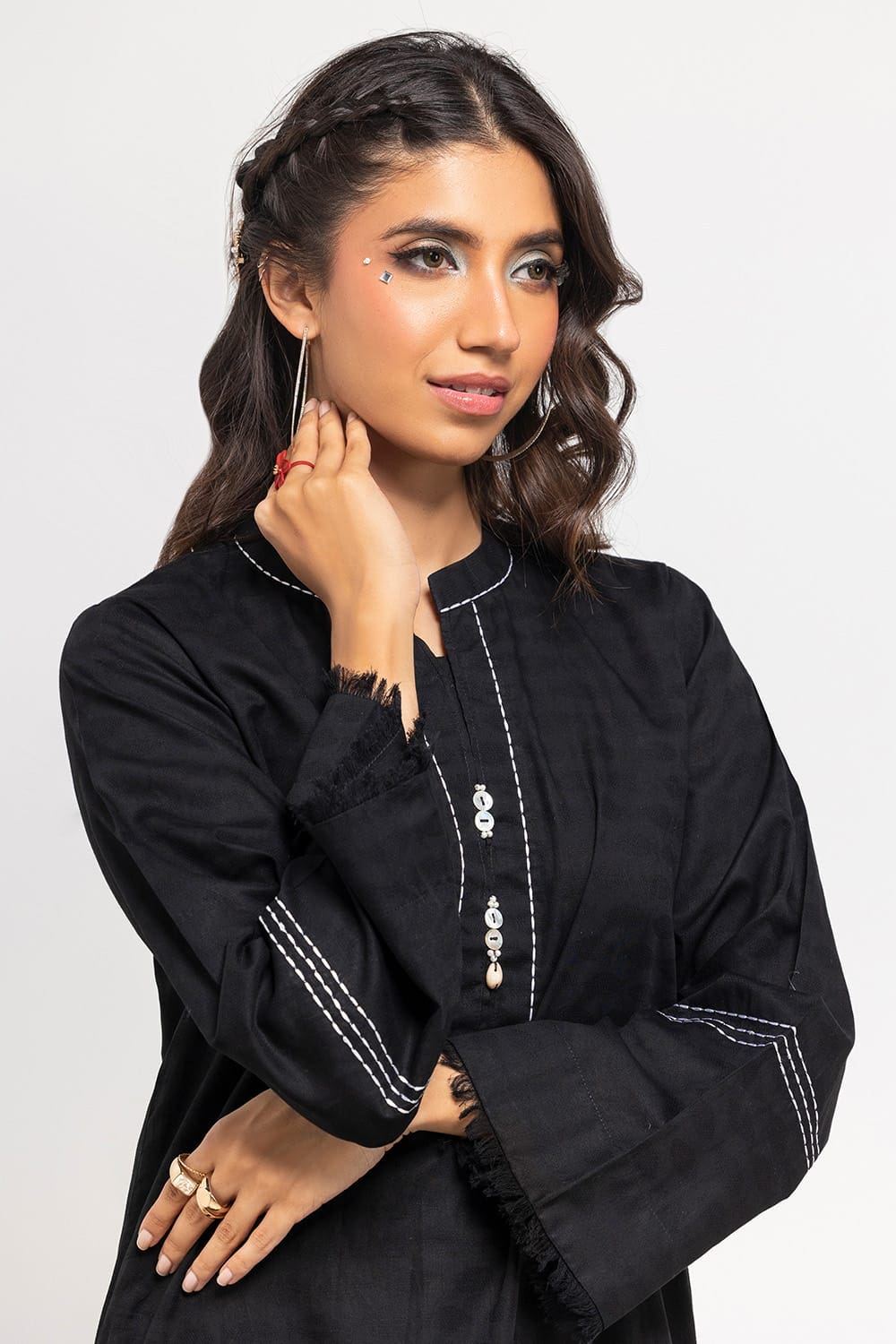 Dobby Dyed Embellished Shirt GLS-24-10