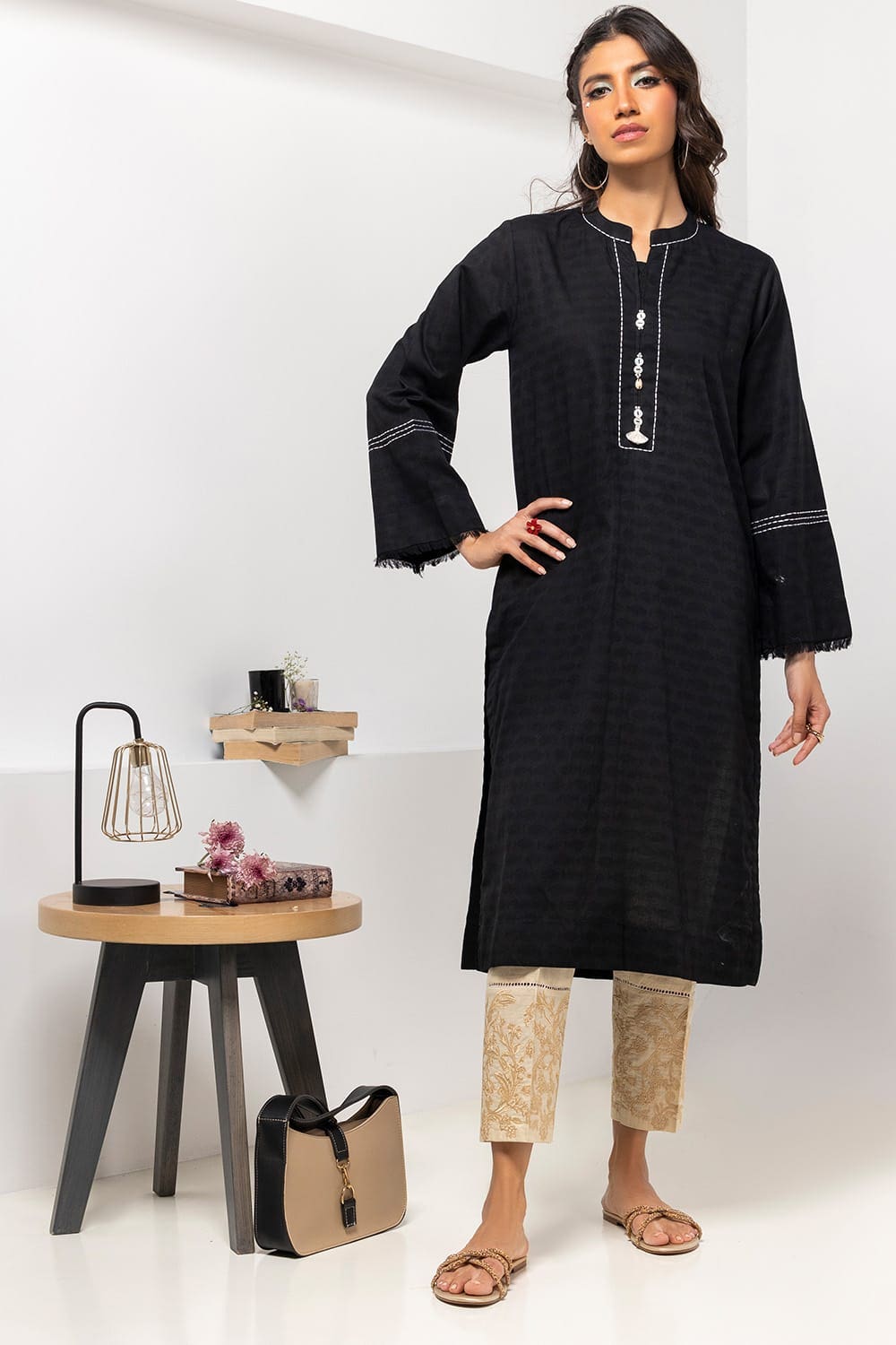 Dobby Dyed Embellished Shirt GLS-24-10