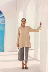 Dyed Blended Georgette Embelished Shirt GLS-24-19
