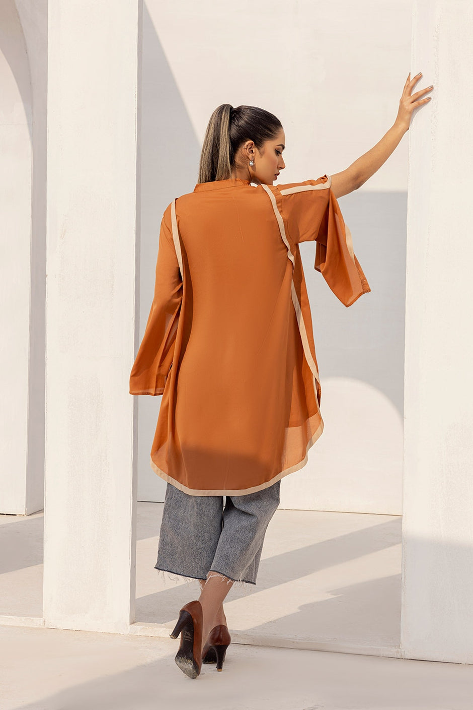 Dyed Georgette Embelished Top