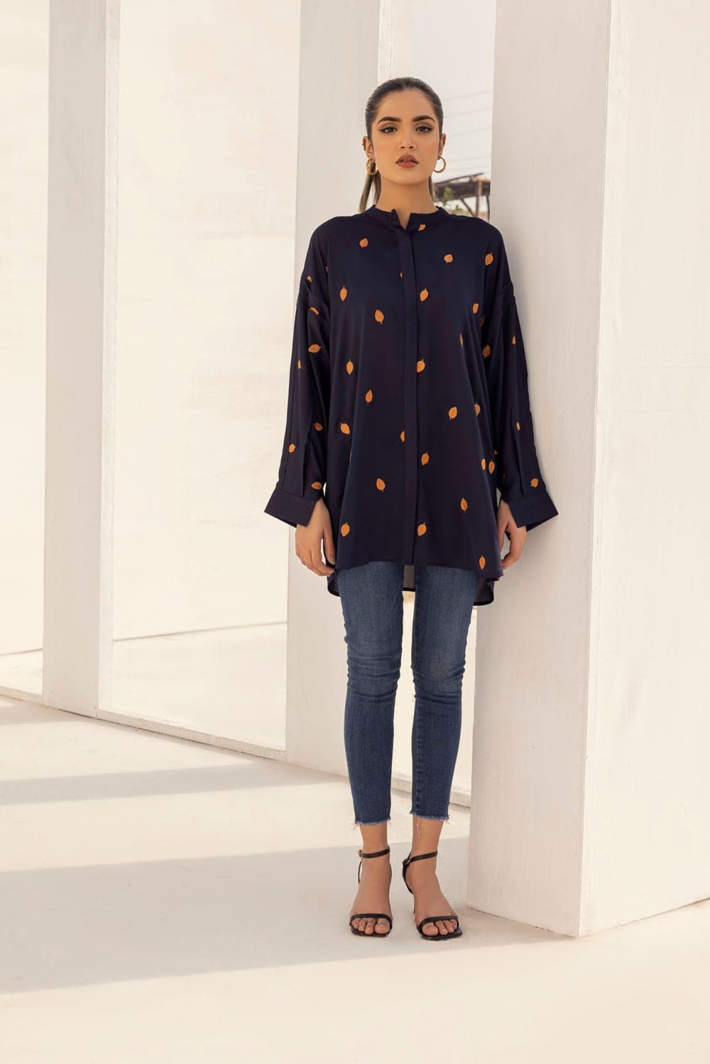 Dyed Georgette Embroidered Top GLS-24-25