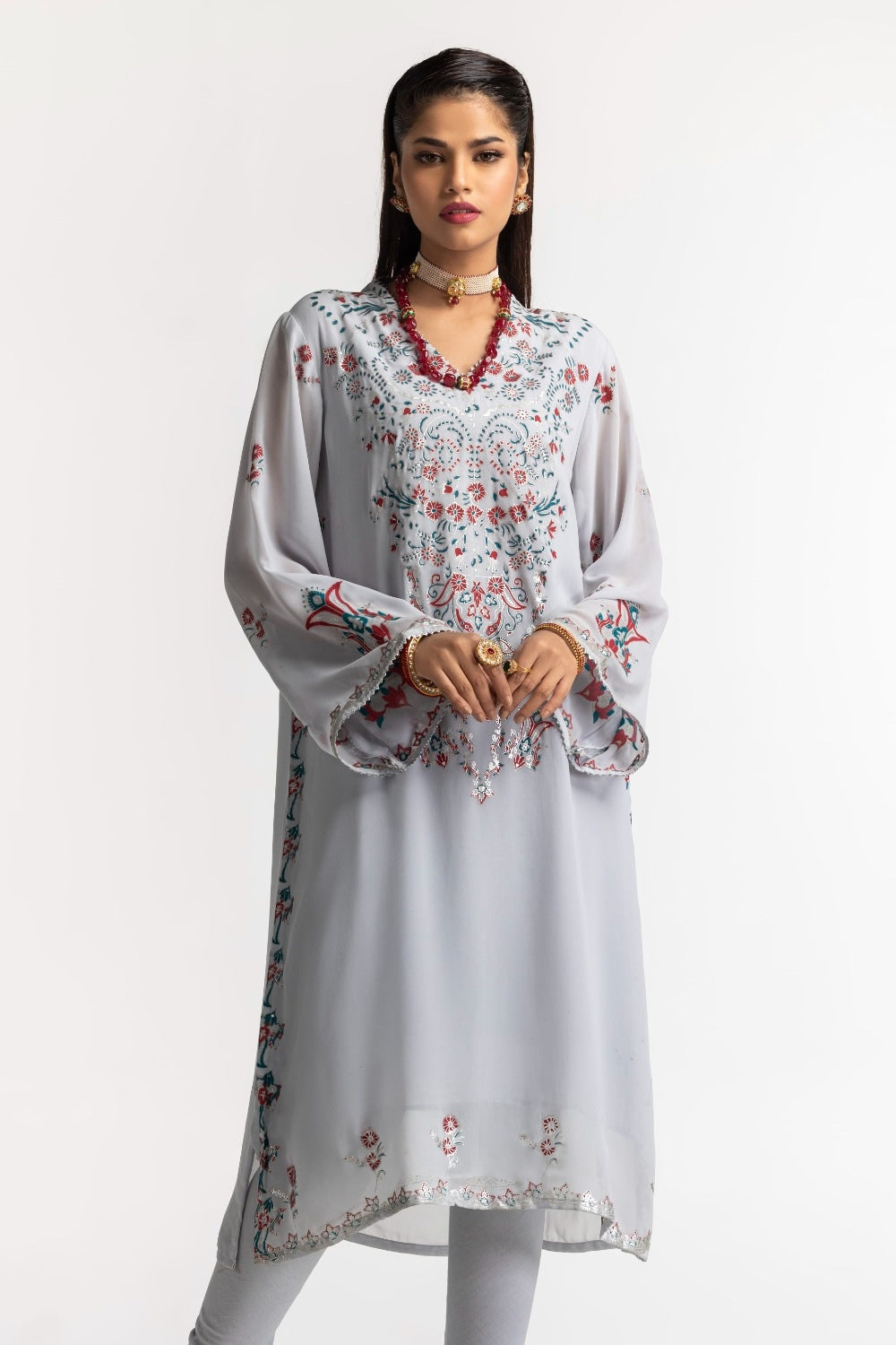 Dyed Foil Print Light Georgette Shirt GLS-24-30