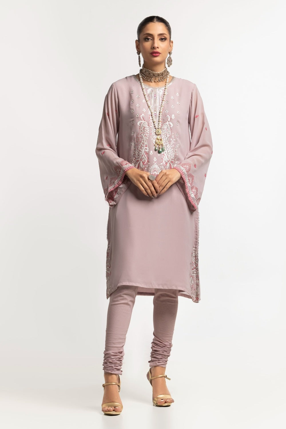Dyed Foil Print Light Georgette Shirt GLS-24-32