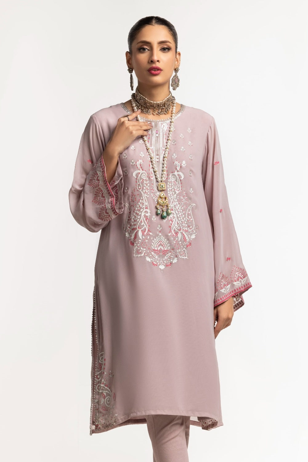 Dyed Foil Print Light Georgette Shirt GLS-24-32