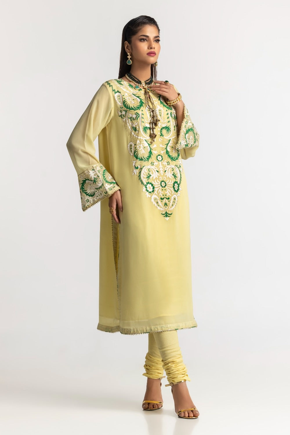 Dyed Foil Print Light Georgette Shirt GLS-24-36