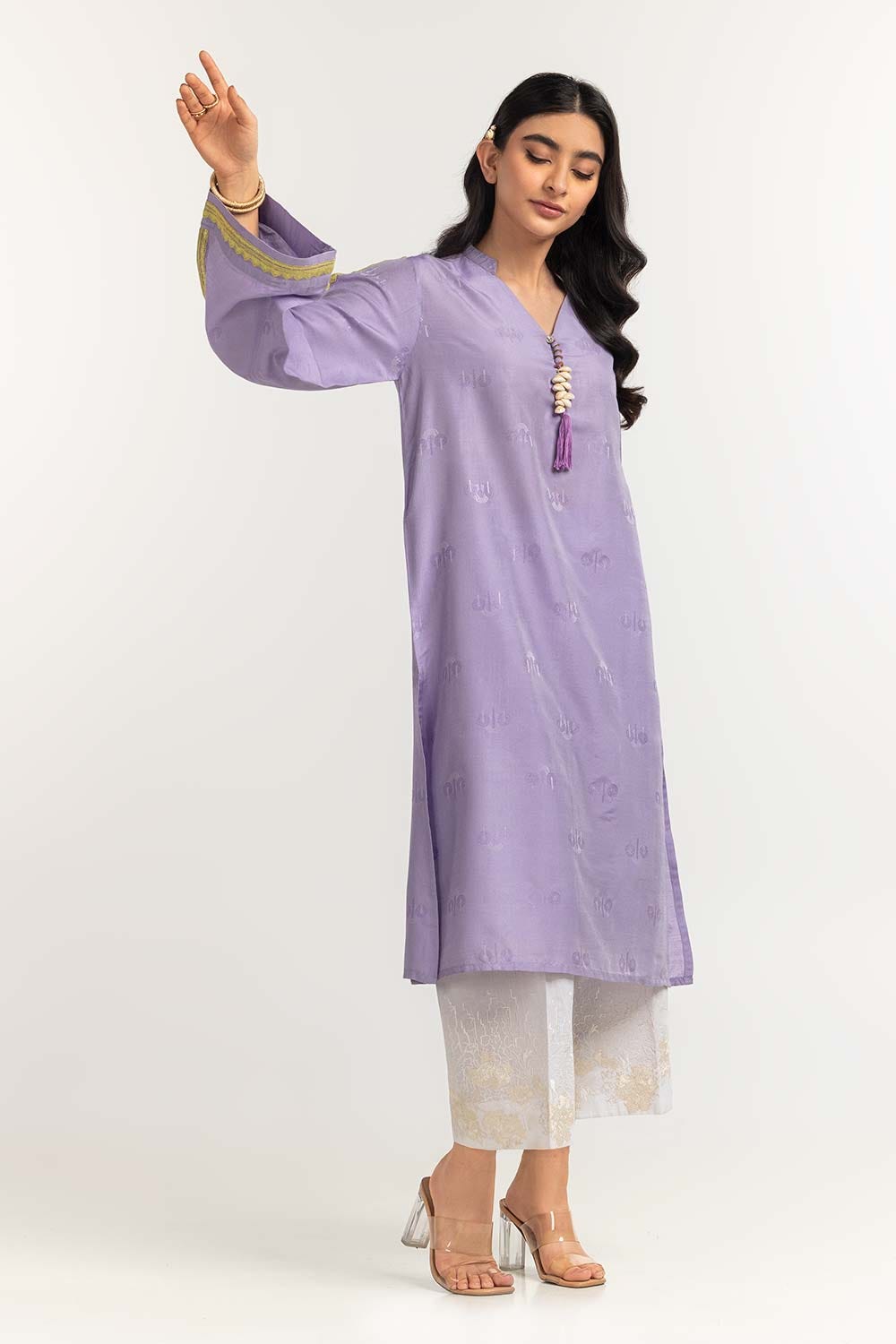 Dyed Self Jacquard Embroidered Shirt GLS-24-42