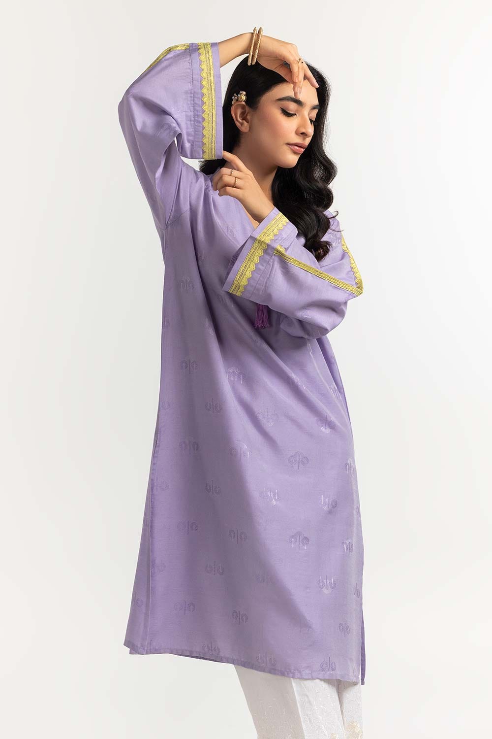 Dyed Self Jacquard Embroidered Shirt GLS-24-42