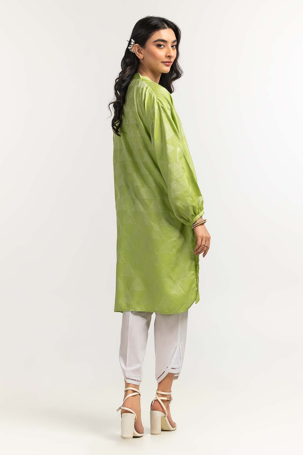 Dyed Self Jacquard Embelished Shirt GLS-24-47