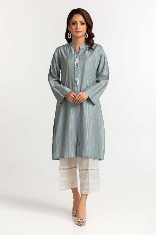 Yarn Dyed Embelished Shirt