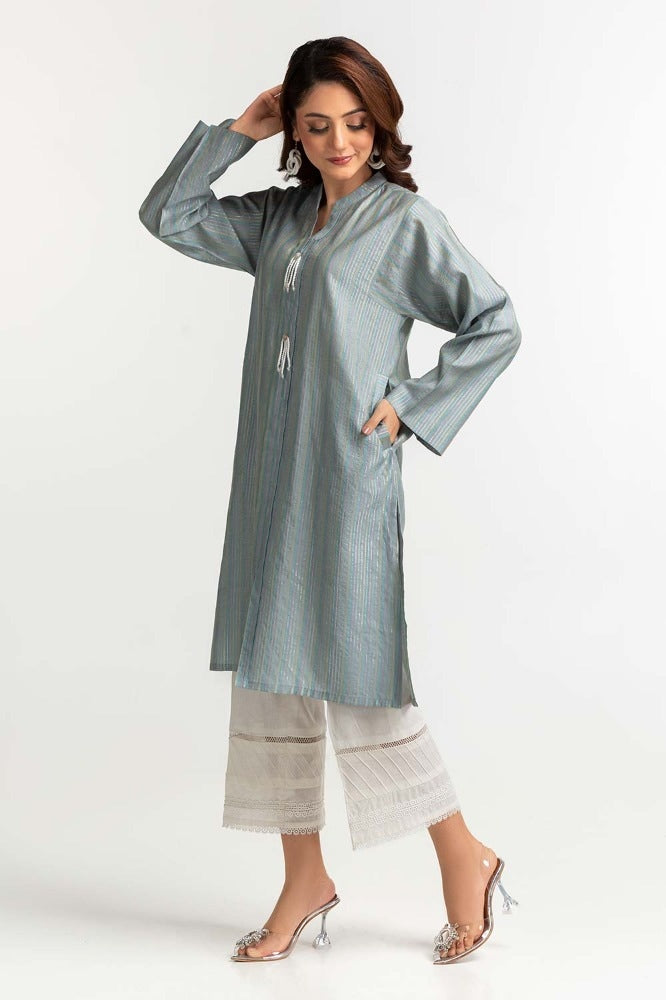 Yarn Dyed Embelished Shirt