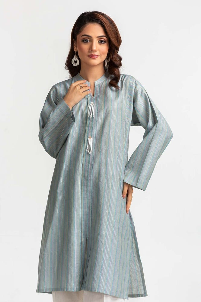Yarn Dyed Embelished Shirt