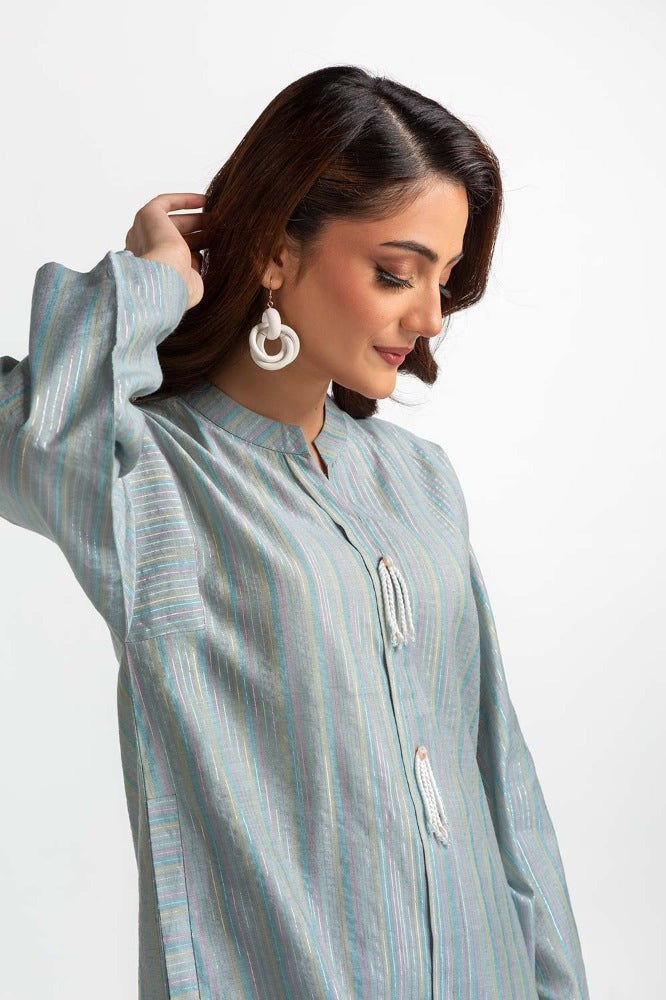 Yarn Dyed Embelished Shirt