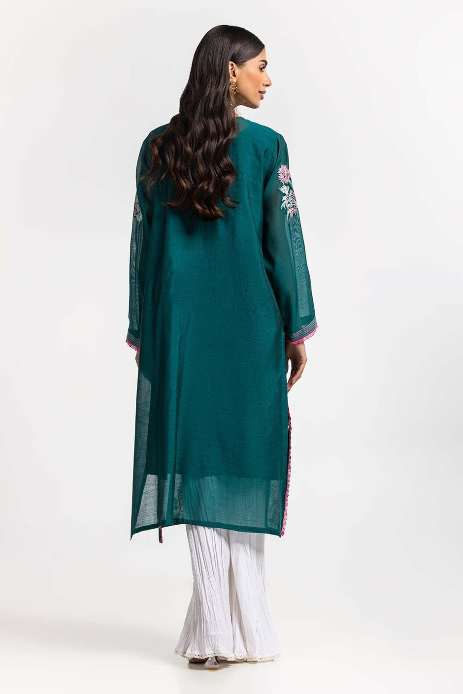 Dyed Cottonsilk Embroidered Shirt