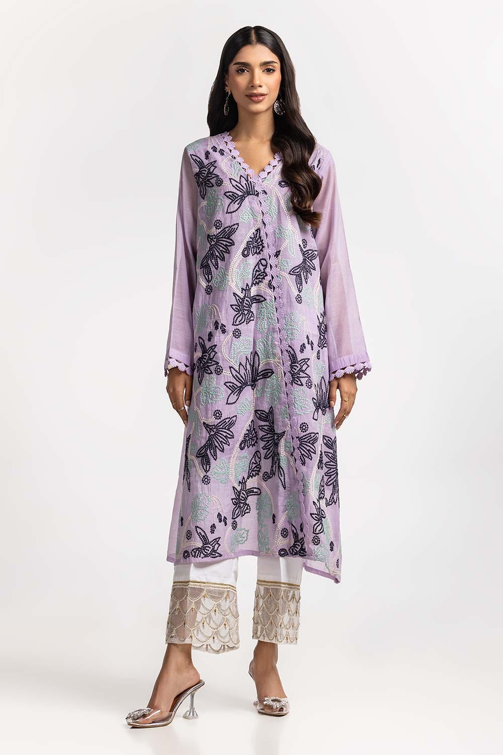 Dyed Cottonsilk Embroidered Shirt GLS-24-77