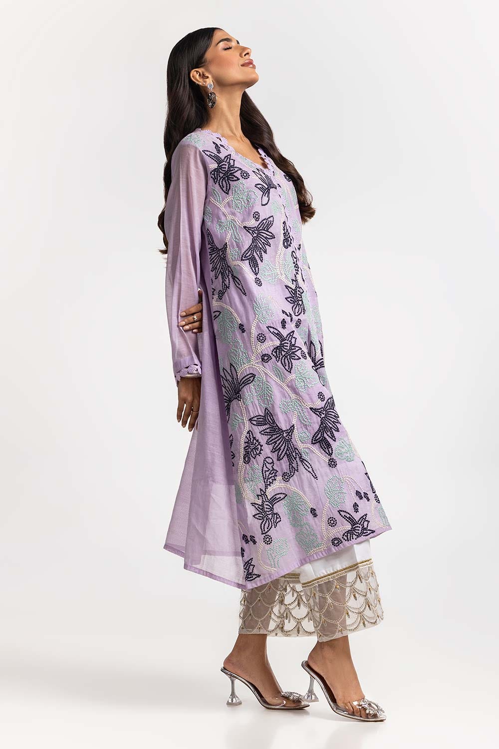 Dyed Cottonsilk Embroidered Shirt GLS-24-77
