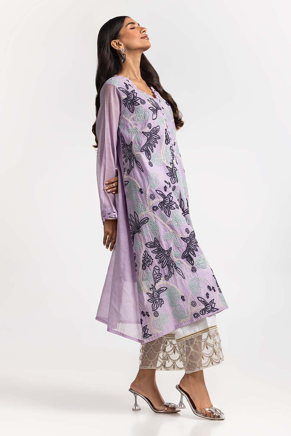 Dyed Cottonsilk Embroidered Shirt